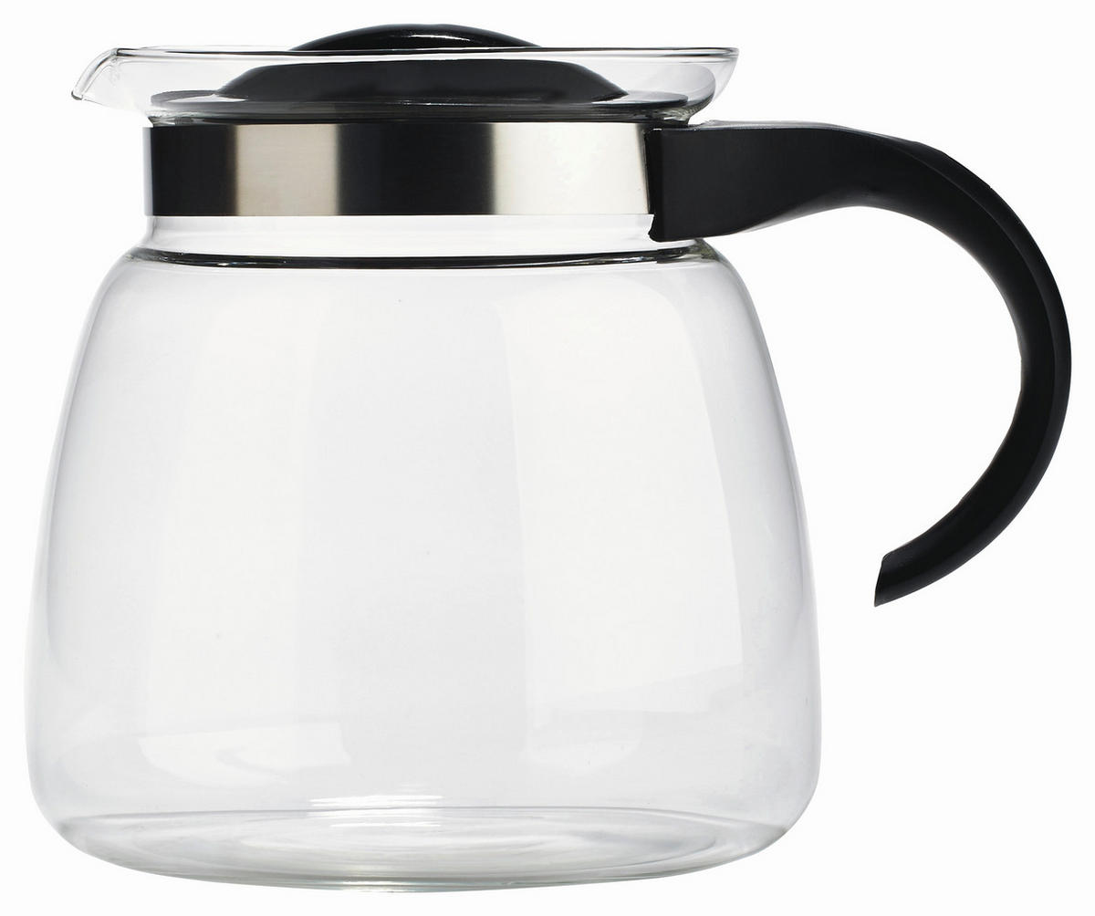 VRČ ZA ČAJ     - črna/prozorno, Basics, umetna masa/steklo (1,8l) - Novel