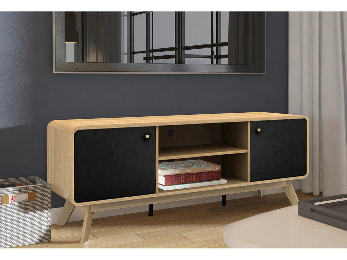LOWBOARD Cassie  in 140/53/39 cm  - Eichefarben/Schwarz, Design, Holz/Holzwerkstoff (140/53/39cm) - MID.YOU