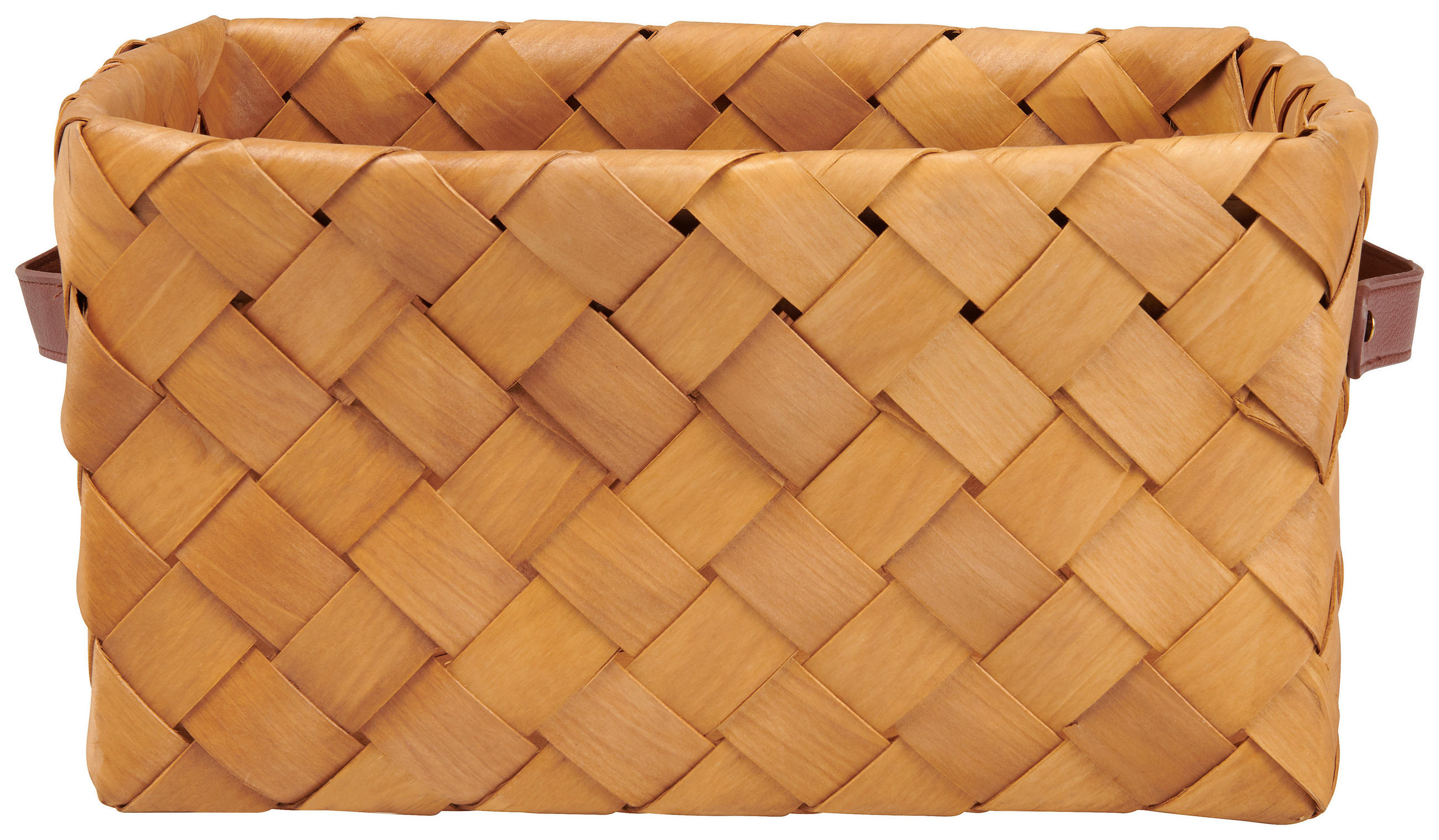 KOŠÍK DO REGÁLU, hnedá - hnedá, Natur, drevo/plast (35/28/19,5cm) - Ambia Home