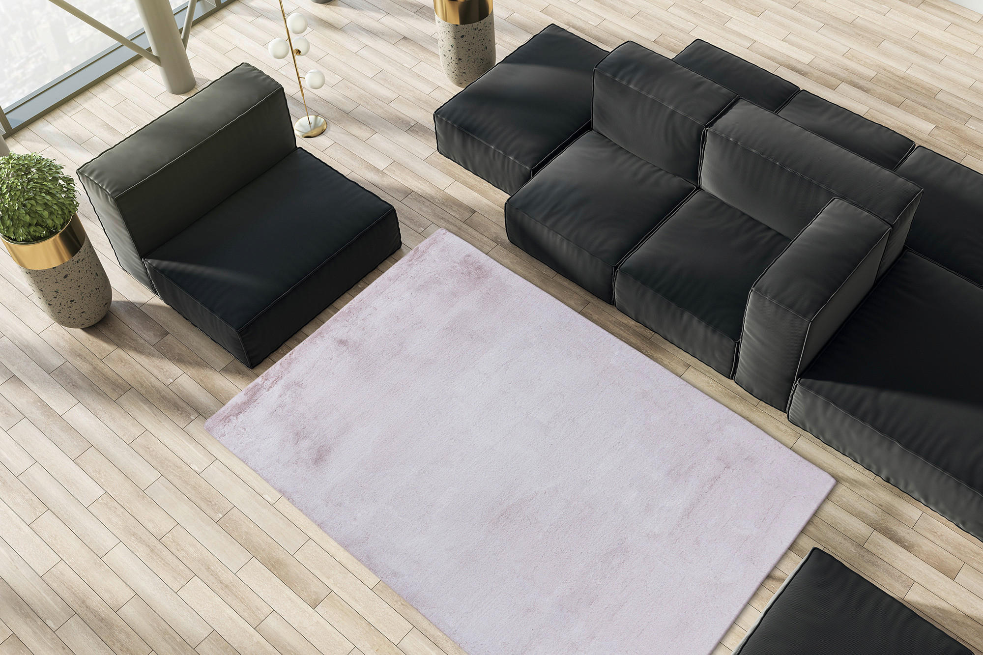KOBEREC S VYSOKÝM VLASEM, 120/170 cm, růžová, bílá - bílá/růžová, Konvenční, textil (120/170cm)