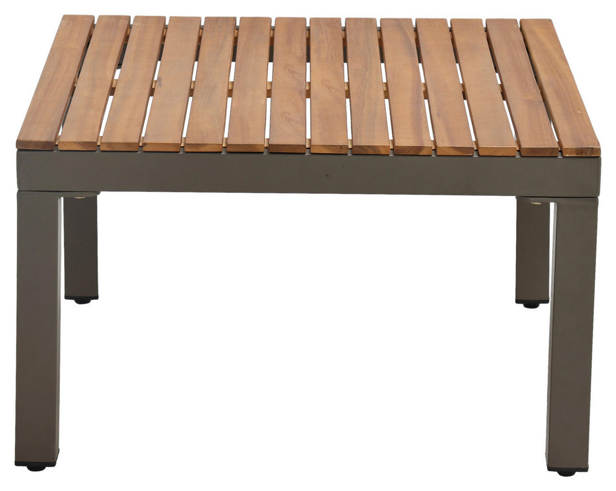 LOUNGEGARNITUR   57/35/57 cm Akazie vollmassiv Aluminium  - Beige/Beigebraun, MODERN, Holz/Textil (57/35/57cm) - Ambia Garden