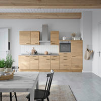 KÜCHENBLOCK 330 cm   in Eichefarben, Schieferfarben  - Schieferfarben/Eichefarben, MODERN, Holzwerkstoff/Metall (330cm) - Nobilia