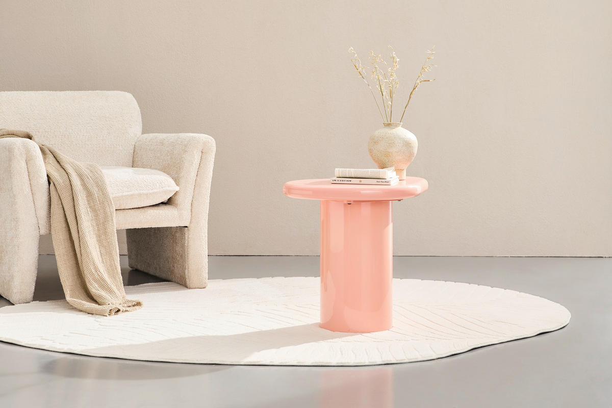 BEISTELLTISCH 57,5/39-46/50,5 cm Rosa organisch  - Rosa, LIFESTYLE, Holzwerkstoff (57,5/39-46/50,5cm) - Novel