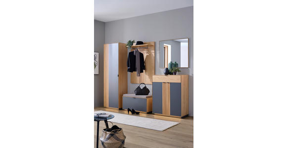 GARDEROBE 6-teilig  in 250/200/42 cm  - Eichefarben/Grau, Natur, Holz/Holzwerkstoff (250/200/42cm) - Linea Natura