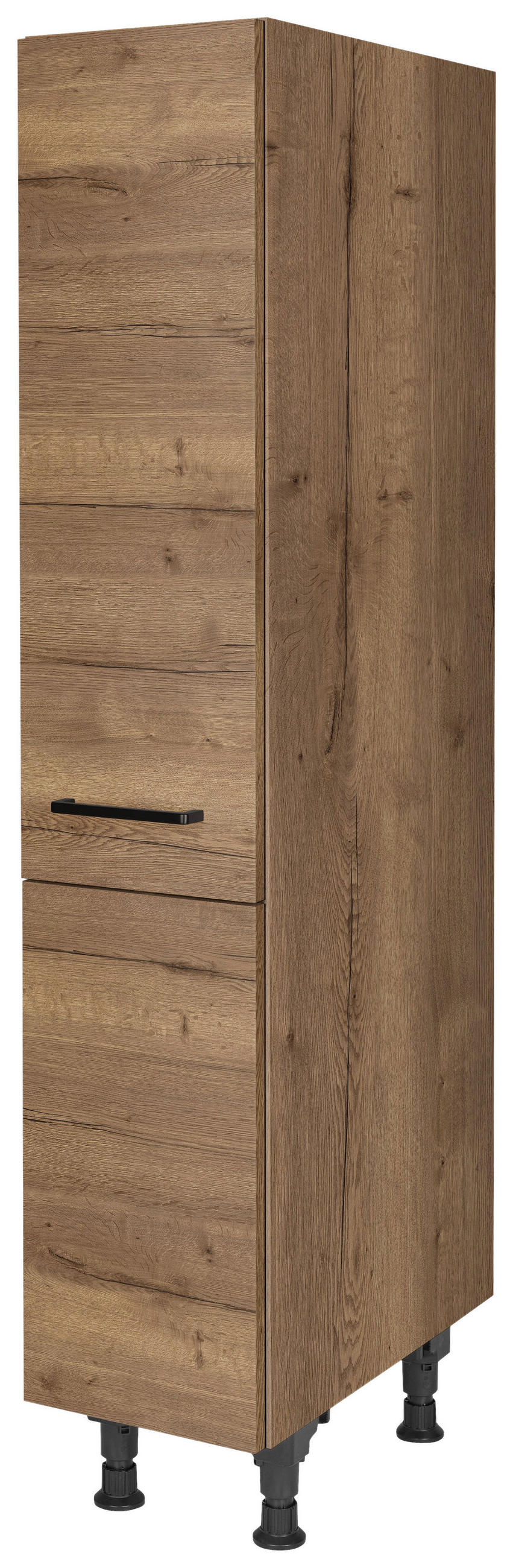 APOTHEKERSCHRANK 30/168/58 cm  in Eiche dunkel  - Eiche dunkel/Schwarz, MODERN, Holzwerkstoff/Metall (30/168/58cm) - Nobilia