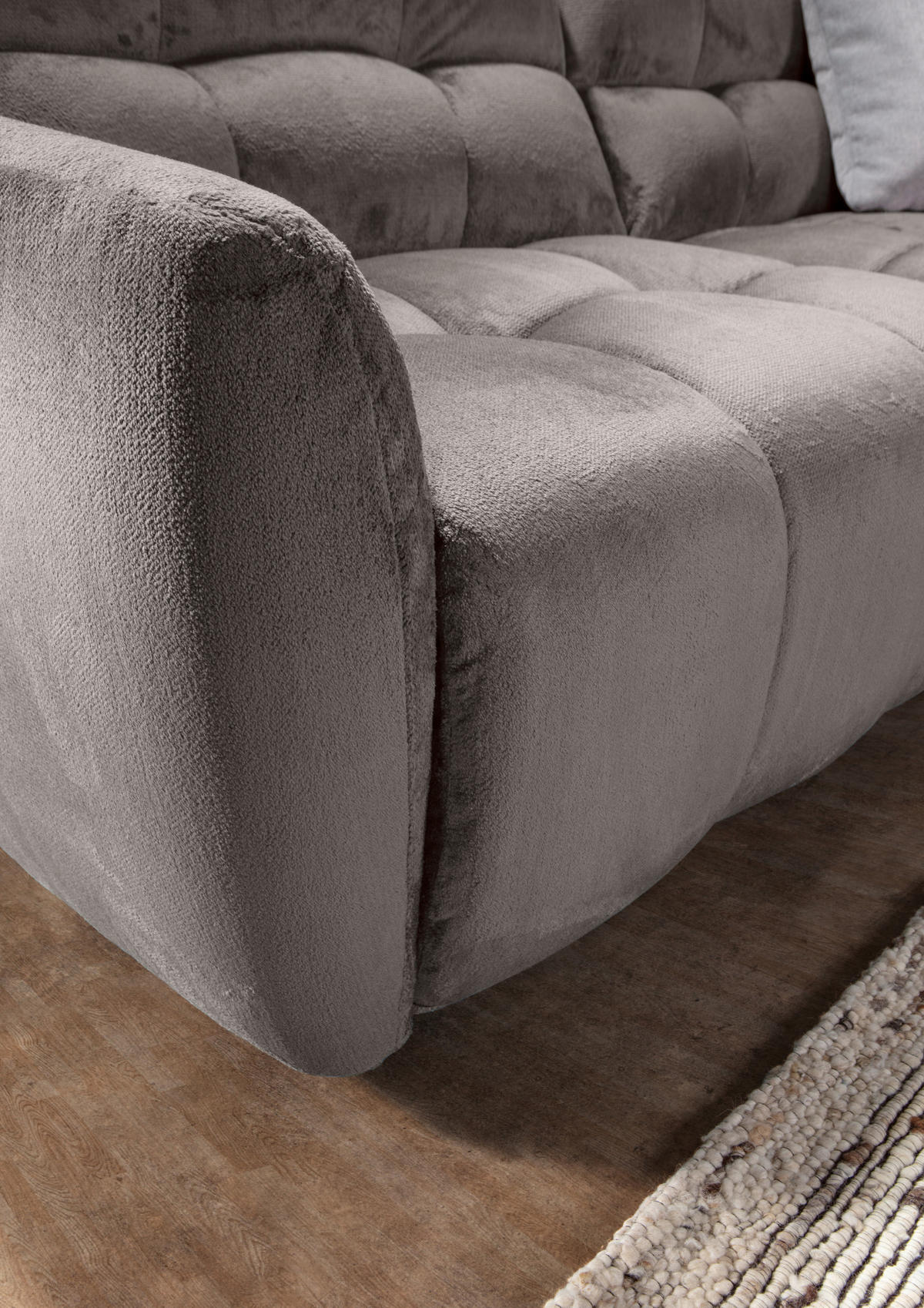ECKSOFA Grau Flachgewebe  - Schwarz/Grau, MODERN, Kunststoff/Textil (235/275cm) - Landscape