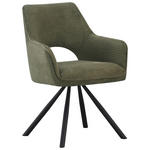 ARMLEHNSTUHL  inklusive Armlehnen, Sitzfläche 180° drehbar Cord  - Schwarz/Grün, Design, Textil/Metall (60/85/63cm) - Hom`in