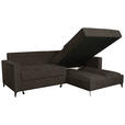 ECKSOFA Mokka Struktur  - Schwarz/Mokka, KONVENTIONELL, Textil/Metall (230/164cm) - Carryhome