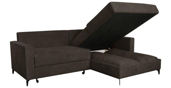 ECKSOFA Mokka Struktur  - Schwarz/Mokka, KONVENTIONELL, Textil/Metall (230/164cm) - Carryhome