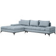 ECKSOFA in Webstoff Türkis  - Türkis/Schwarz, Design, Textil/Metall (212/315cm) - Carryhome