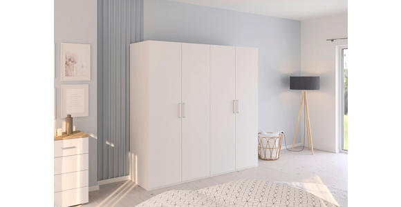 DREHTÜRENSCHRANK 201/197/60 cm 4-türig Weiß  - Weiß, Design, Holzwerkstoff/Kunststoff (201/197/60cm) - Novel