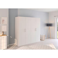 DREHTÜRENSCHRANK 201/197/60 cm 4-türig Weiß  - Weiß, Design, Holzwerkstoff/Kunststoff (201/197/60cm) - Novel