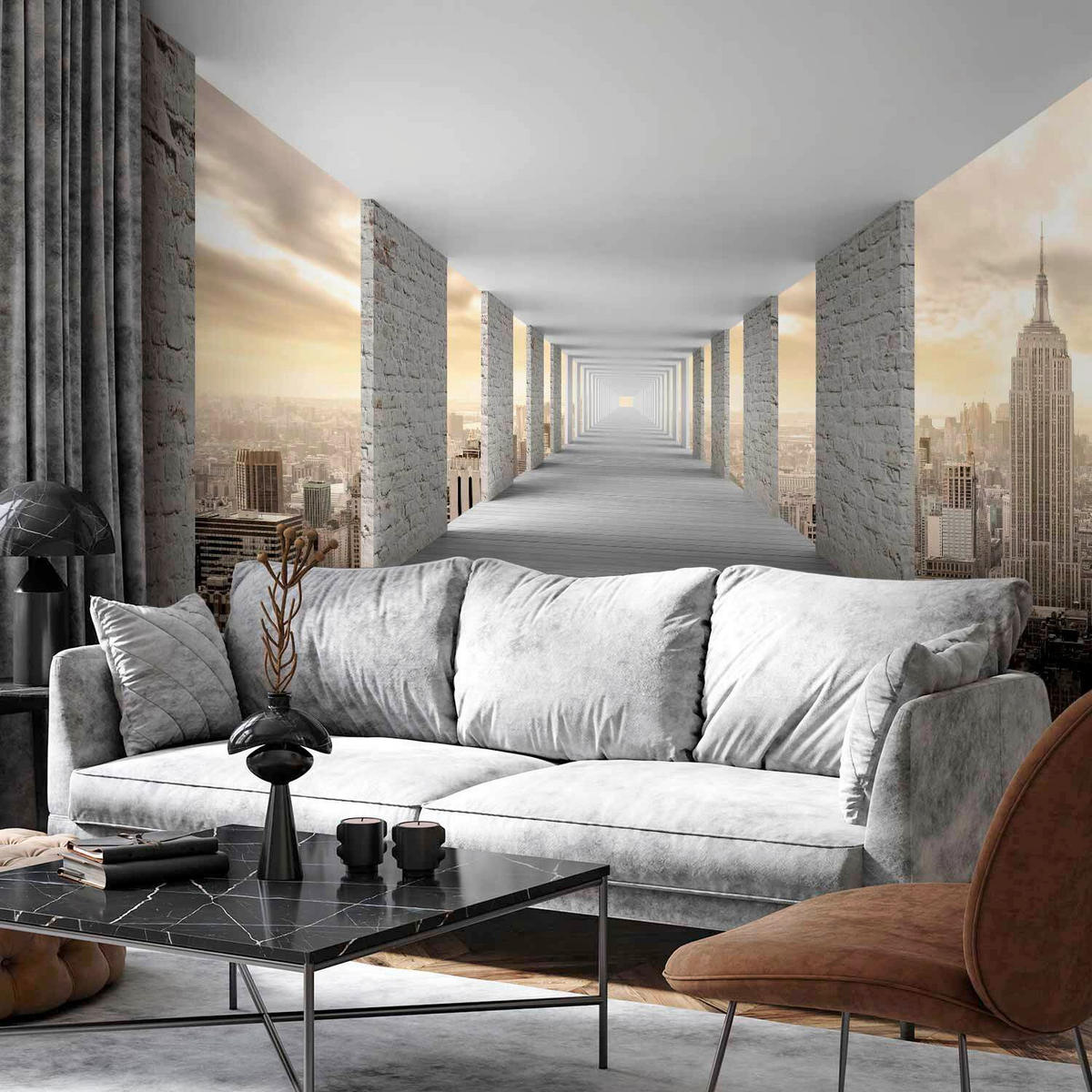 FOTOTAPETE  - Beige/Hellgrau, LIFESTYLE, Textil (450/315cm) - artgeist