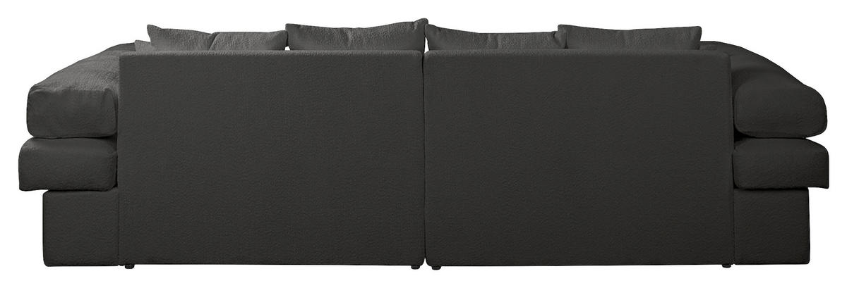 BIGSOFA Teddystoff Dunkelgrau  - Dunkelgrau/Schwarz, Design, Kunststoff/Textil (284/94/148cm) - Livetastic