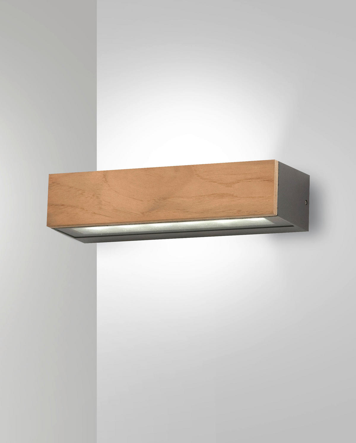 ZIDNA SVJETILJKA VANJSKA Hazel  - boje tikovine/bijela, Design, drvo/plastika (22/7,8/5cm)