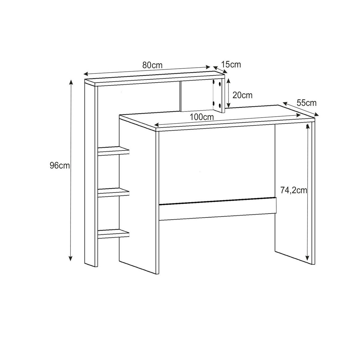 SCHREIBTISCHKOMBINATION  in Weiß  - Weiß, Design, Holzwerkstoff (120/55/96cm) - Livetastic