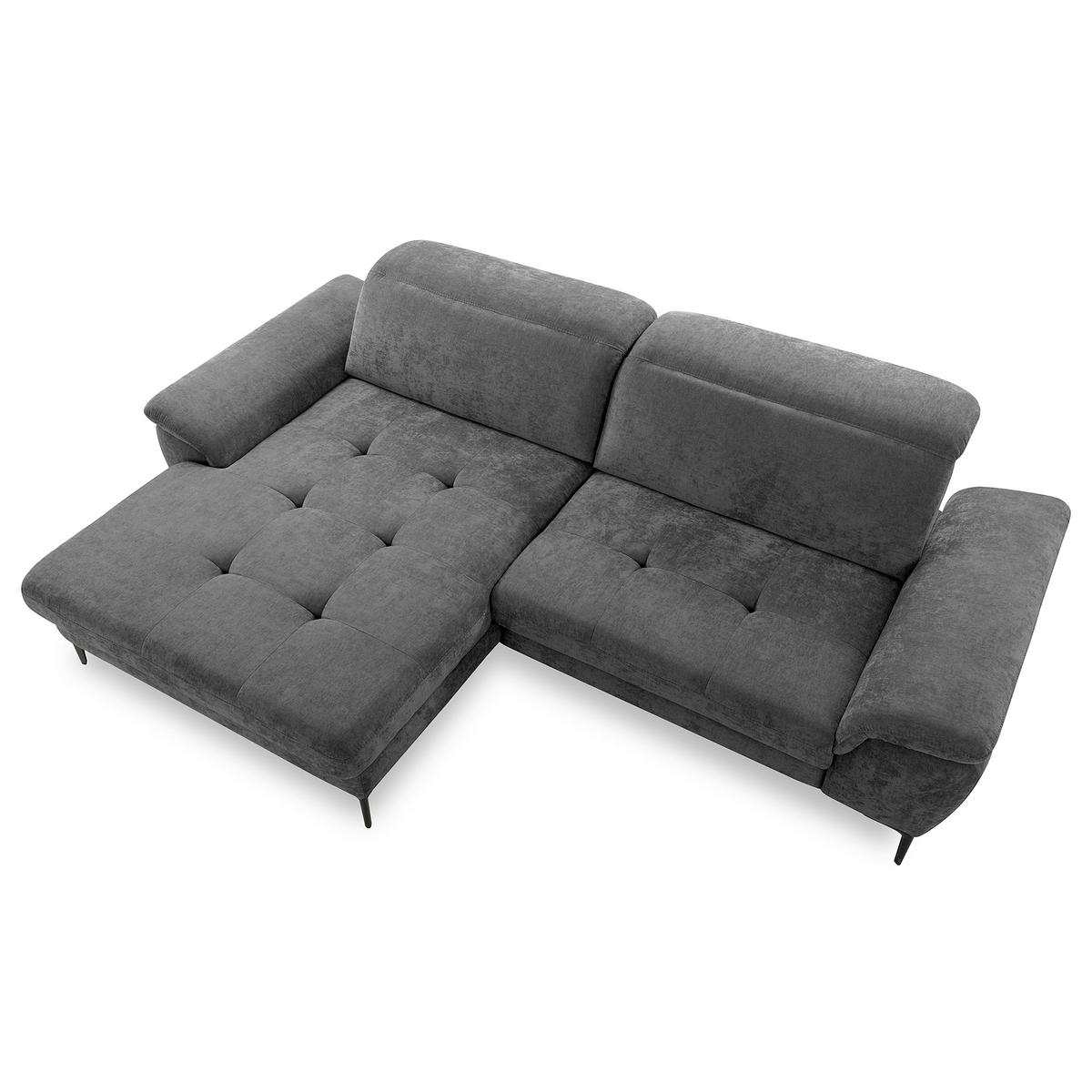 ECKSOFA  Webstoff Schwarz  - Schwarz, Design, Textil/Metall (195/268cm) - Livetastic
