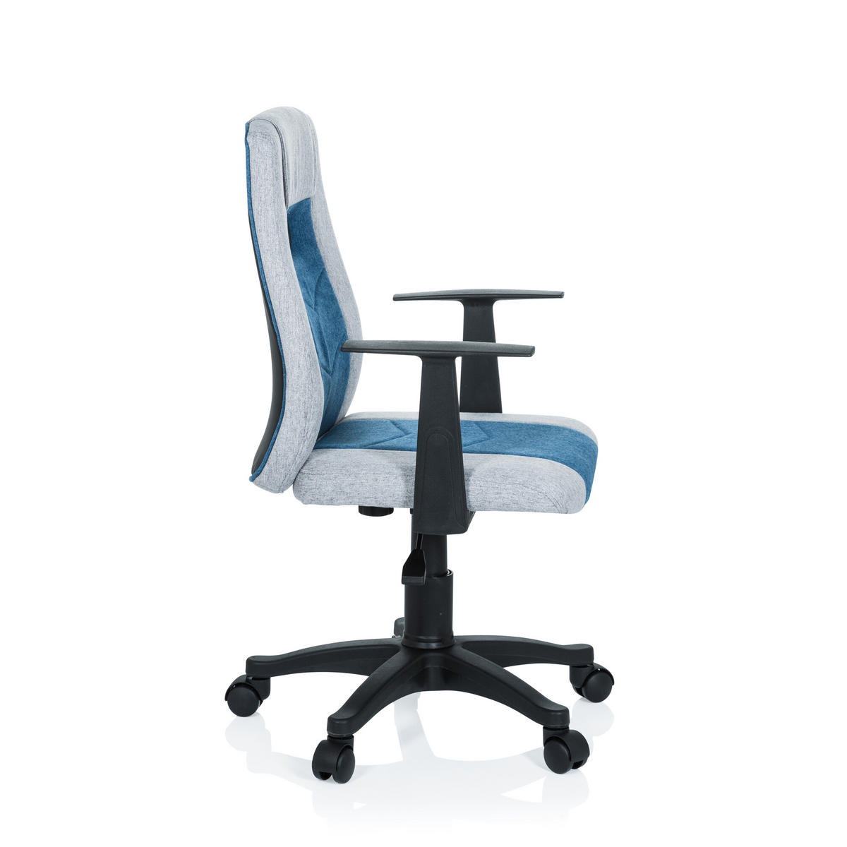 JUGENDDREHSTUHL Blau, Grau  - Blau/Schwarz, Basics, Kunststoff (55/95-105/45cm) - MID.YOU