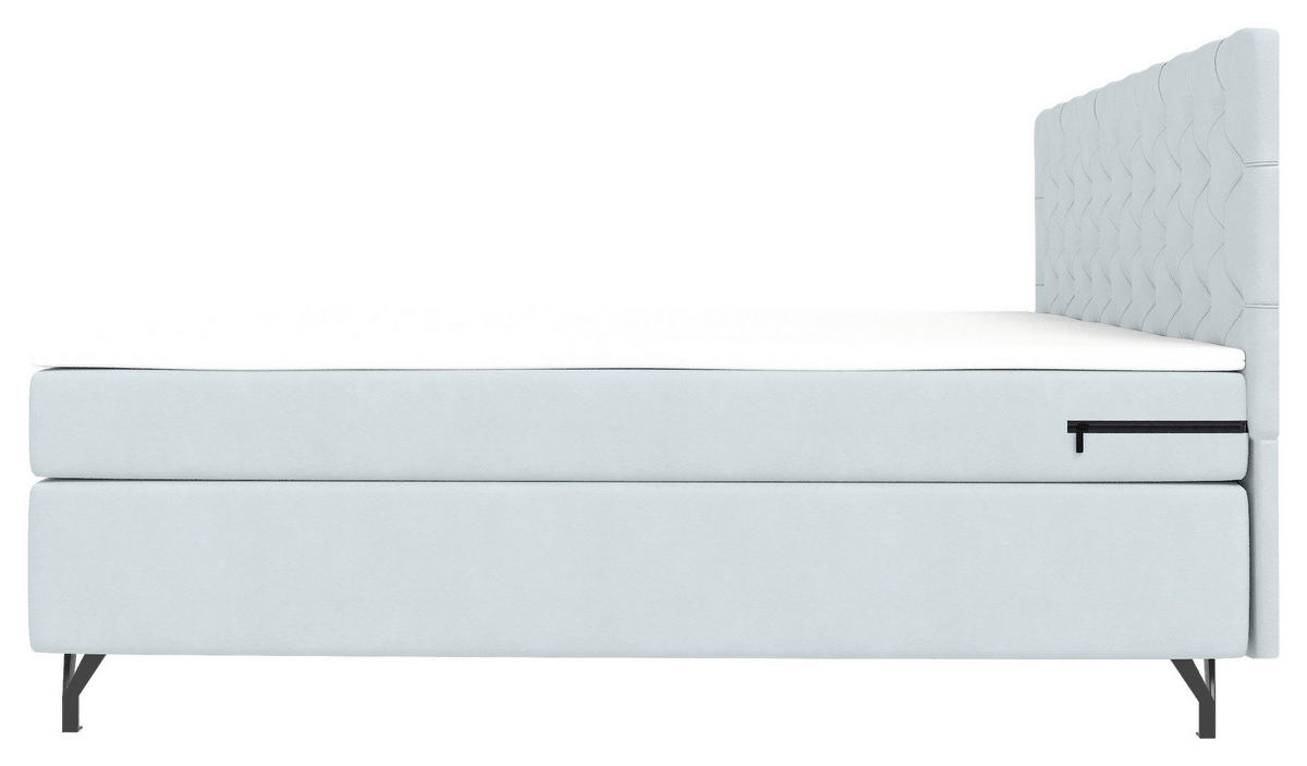 BOXSPRINGBETT 180/200 cm  in Hellgrau  - Hellgrau/Schwarz, Konventionell, Textil/Metall (180/200cm) - Carryhome