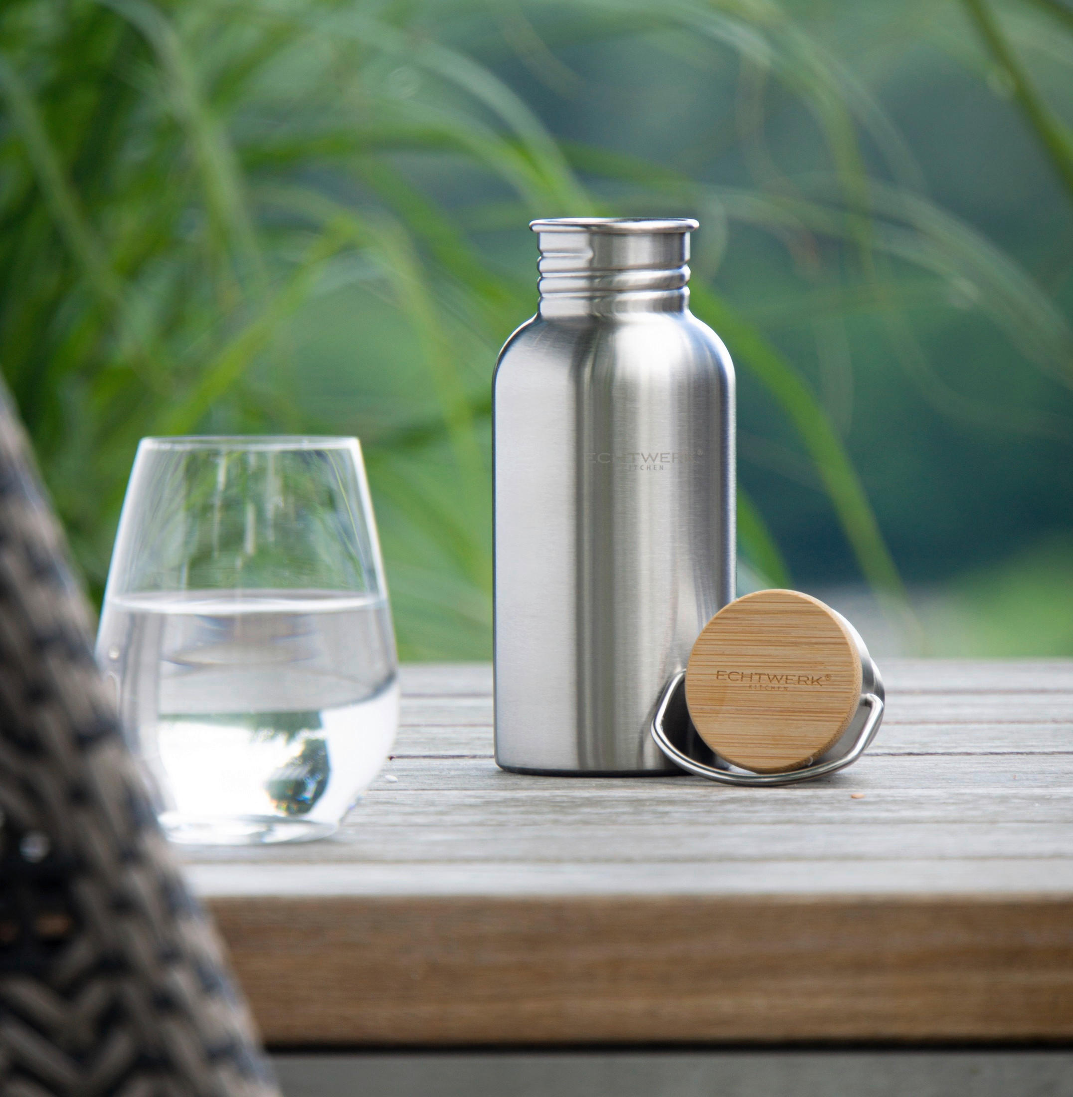 ISOLIERFLASCHE 0,5 L  - Silberfarben, Basics, Metall (7/18cm) - Echtwerk