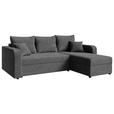ECKSOFA  in Cord Dunkelgrau  - Dunkelgrau/Schwarz, KONVENTIONELL, Kunststoff/Textil (238/144cm) - Carryhome