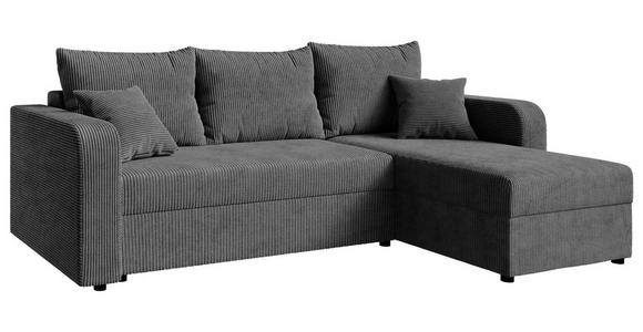 ECKSOFA  in Cord Dunkelgrau  - Dunkelgrau/Schwarz, KONVENTIONELL, Kunststoff/Textil (238/144cm) - Carryhome