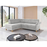 ECKSOFA GLENDALE E Silberfarben Flachgewebe  - Eichefarben/Silberfarben, KONVENTIONELL, Holz/Textil (193/247cm) - Sit & More