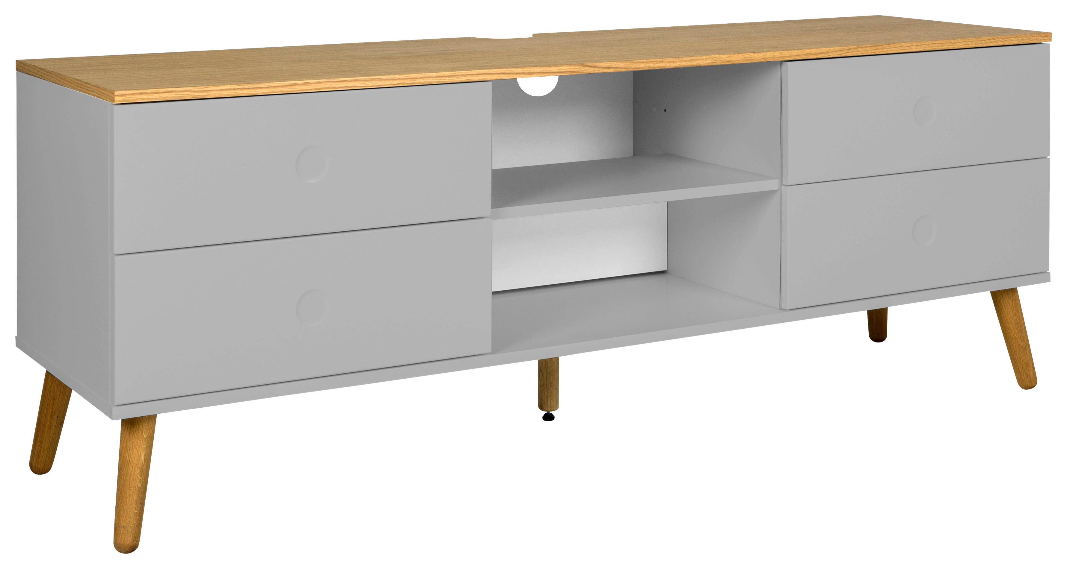 Tenzo Plain Sideboard 210 cm Grau / Eiche, Günstig Möbel, Küchen &  Büromöbel kaufen