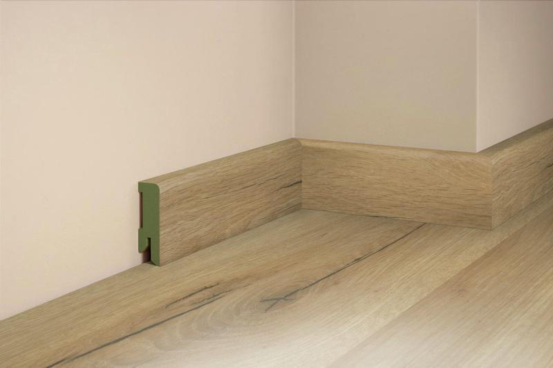 SOCKELLEISTE, Eiche Sand  - Basics, Holz (206,5/5/1,6cm) - Tilo