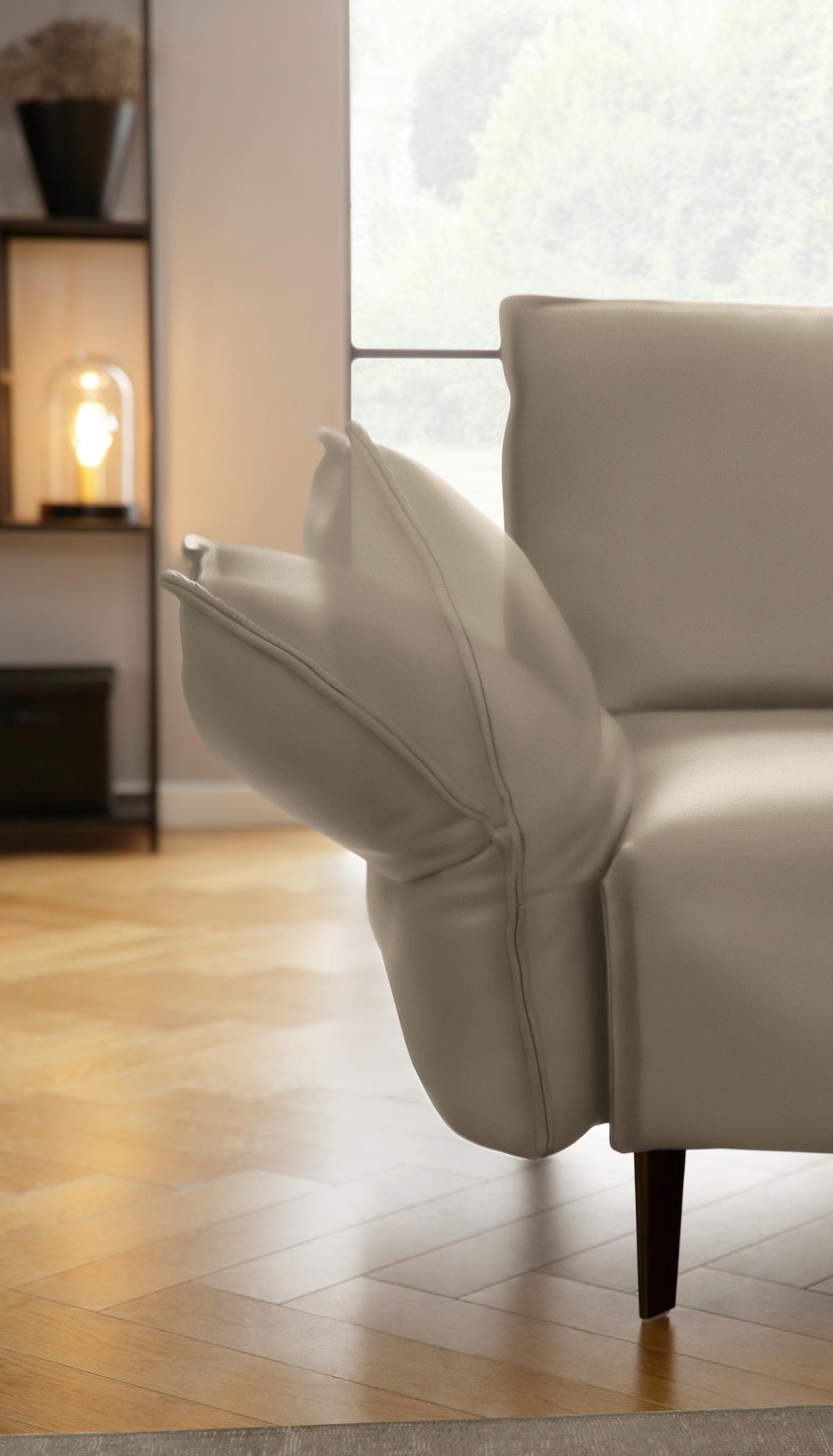 ECKSOFA in Echtleder Graubraun  340/272 cm  - Graubraun/Schwarz, Design, Leder/Metall (340/272cm) - W.Schillig
