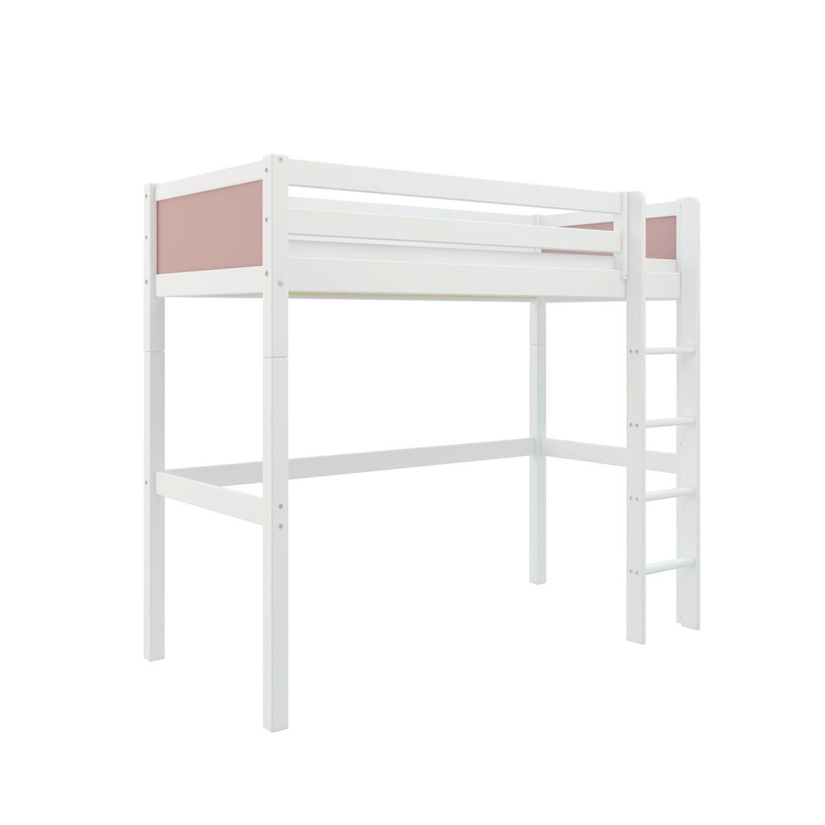 HOCHBETT 90/200 cm,  in Absturzsicherung, Leiter, Rollrost  - Rosa/Weiß, MODERN, Holz (90/200cm) - Chameo