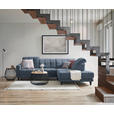 ECKSOFA  in Webstoff Blau  302/216 cm  - Blau/Schwarz, Design, Holz/Textil (302/216cm) - Xora