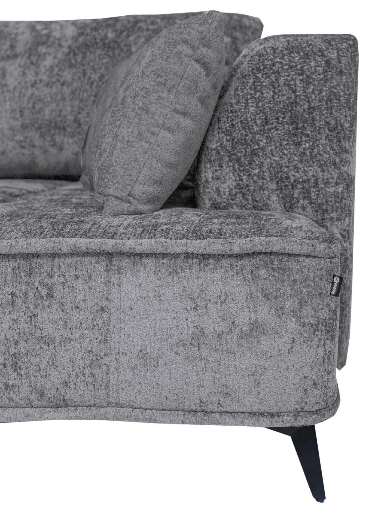 BIGSOFA Chenille Dunkelgrau  - Dunkelgrau/Schwarz, Design, Textil/Metall (250/90/120cm) - home24