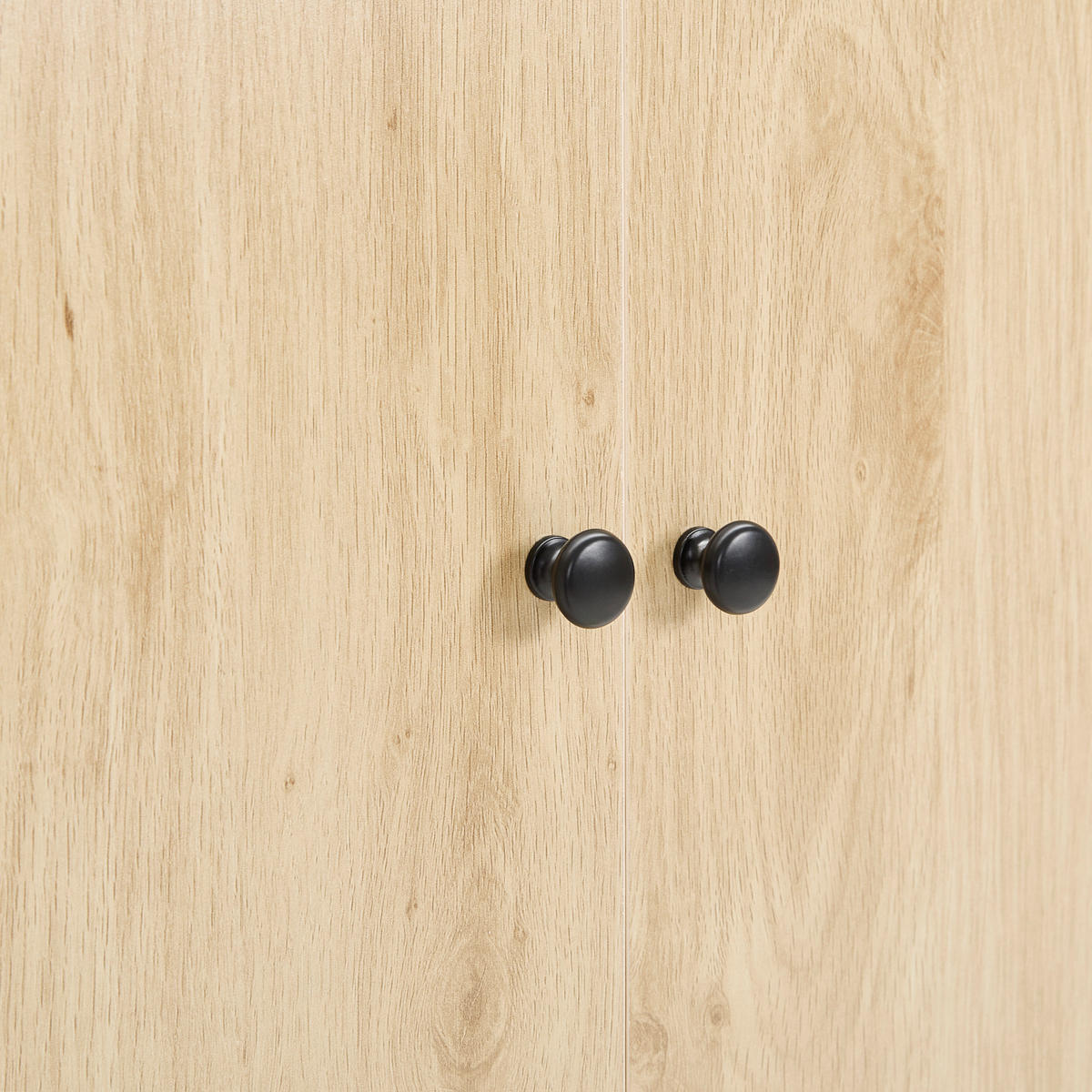 GARDEROBENSCHRANK  in 80/190/39 cm  - Schwarz/Naturfarben, Natur, Holz/Papier (80/190/39cm) - MID.YOU