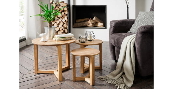 COUCHTISCHSET in Holz 30-50/30-50/32-42 cm  - Eichefarben/Naturfarben, MODERN, Holz (30-50/30-50/32-42cm) - Xora