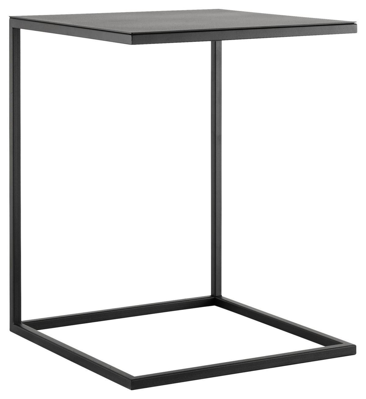 BEISTELLTISCH in Metall 40/40/50 cm  - Schwarz, Design, Metall (40/40/50cm) - Johann Jakob