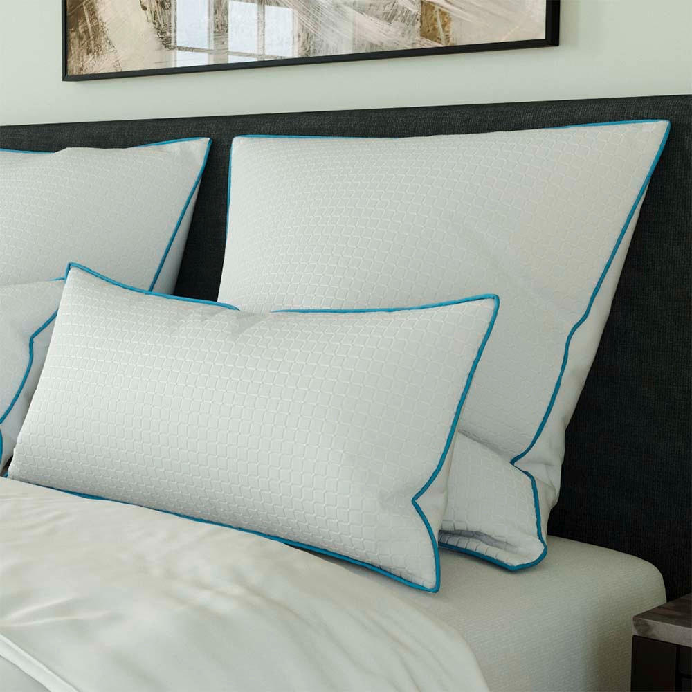 KOPFKISSENBEZUG Elsa 40/80 cm  - Blau/Weiß, Basics, Textil (40/80cm) - RIBECO