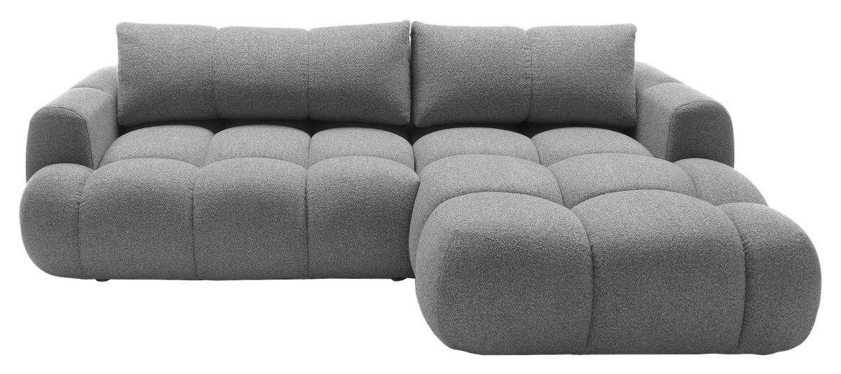 ECKSOFA Hellgrau Struktur  - Hellgrau/Schwarz, KONVENTIONELL, Kunststoff/Textil (272/172cm) - Carryhome
