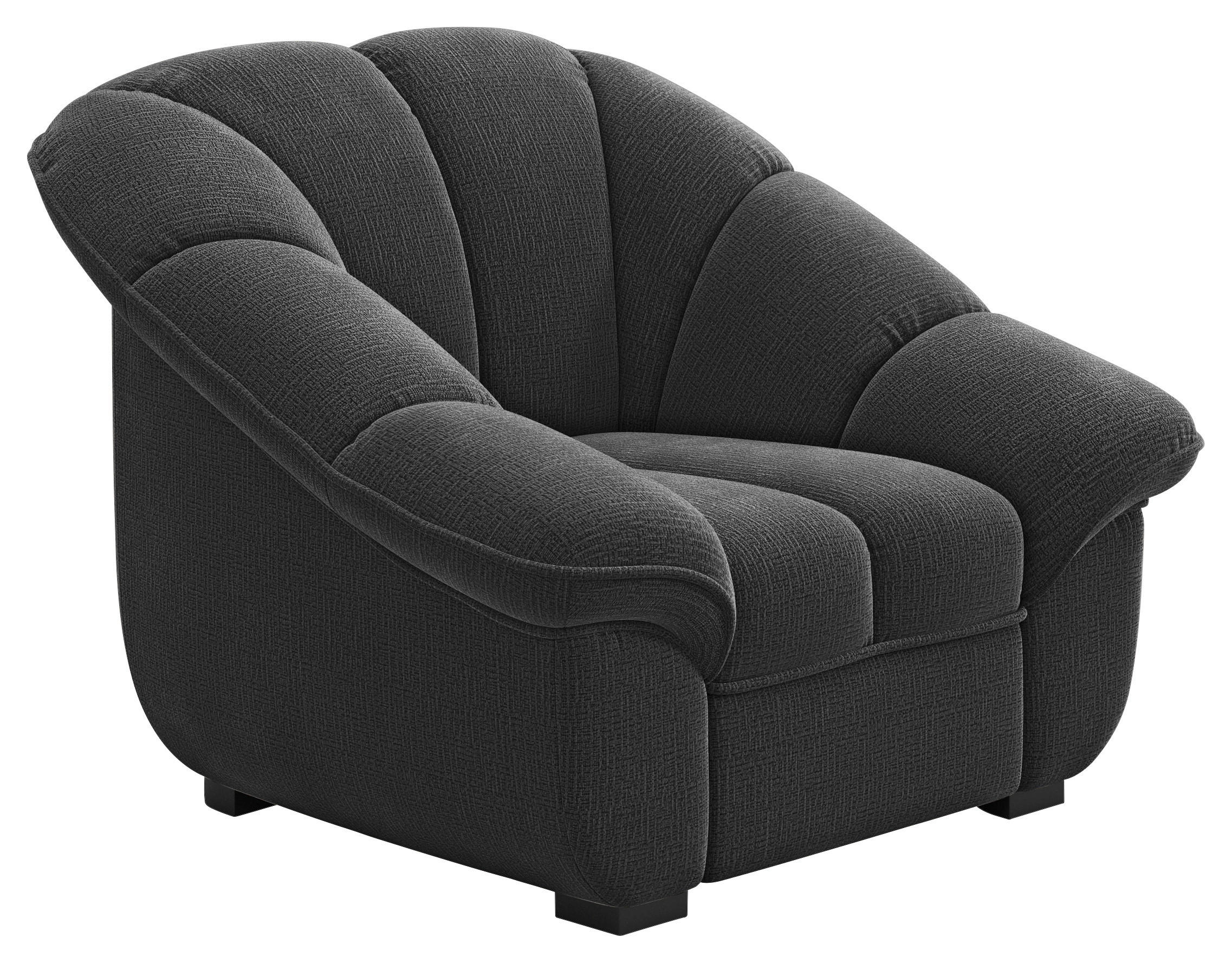 SESSEL in Chenille Schwarz  - Schwarz, KONVENTIONELL, Kunststoff/Textil (110/88/104cm) - Welnova