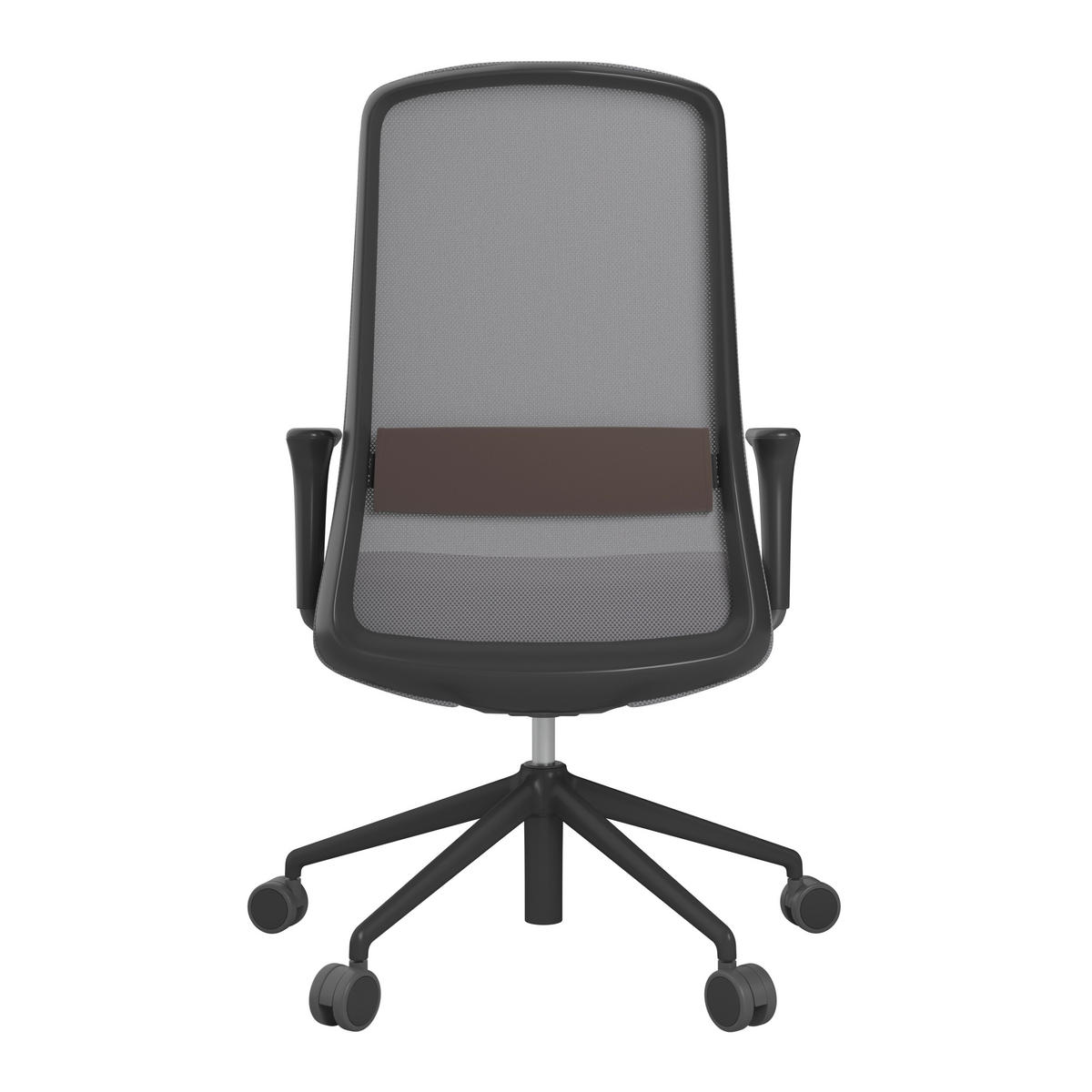 DREHSTUHL Lederlook Grau, Schwarz, Dunkelbraun  - Dunkelbraun/Schwarz, MODERN, Kunststoff/Textil (70/103-115/70cm)
