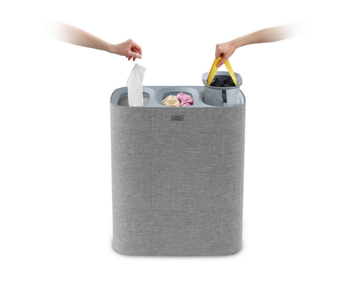 KOŠ ZA PERILO - črna, Basics, naravni materiali (59,1/71/39,5cm) - Joseph Joseph