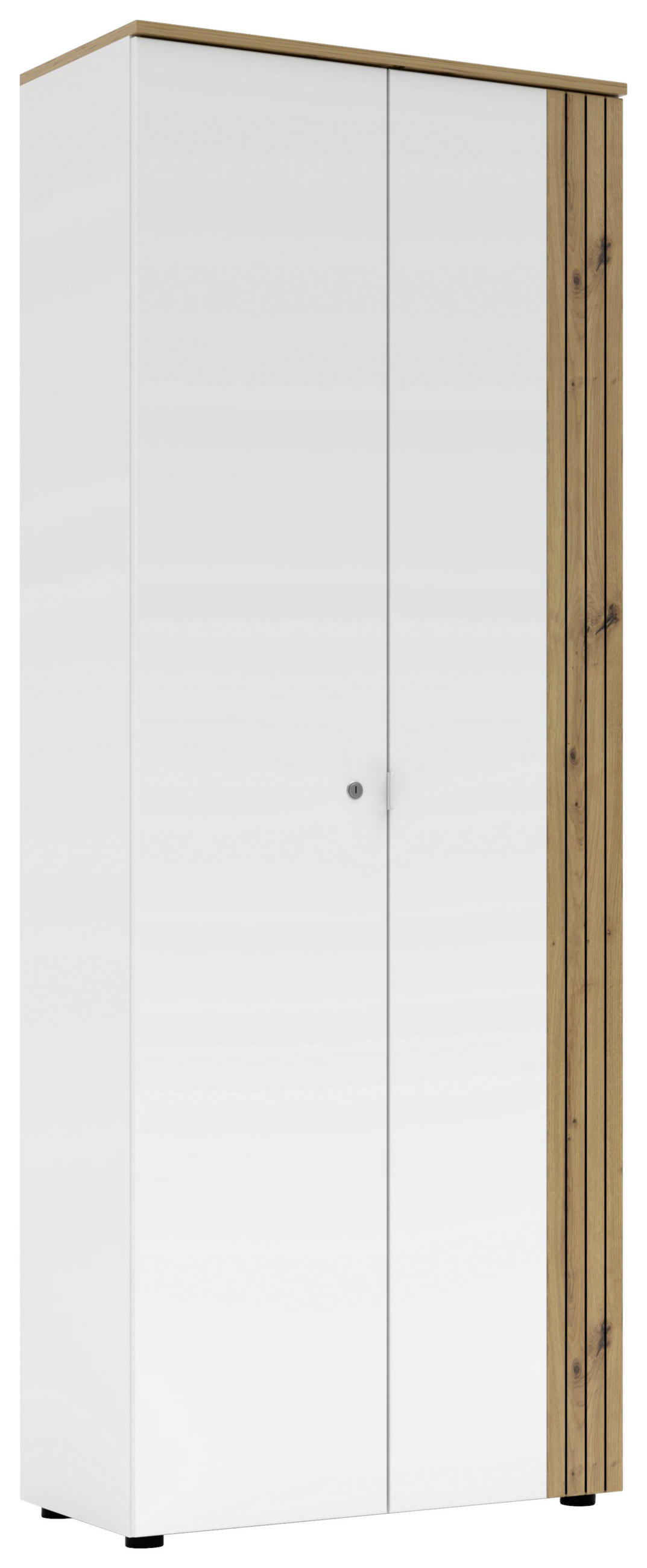 AKTENSCHRANK Weiß, Eiche Artisan  - Weiß/Eiche Artisan, KONVENTIONELL, Holzwerkstoff (75/198/38cm) - Voleo