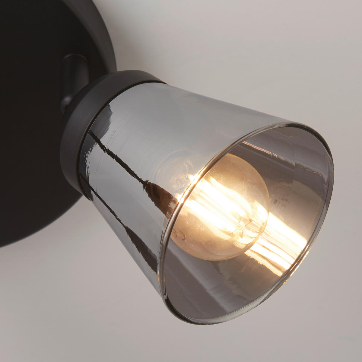 DECKENSTRAHLER Mega 42/42/11 cm   - Schwarz, Basics, Glas/Metall (42/42/11cm) - Searchlight