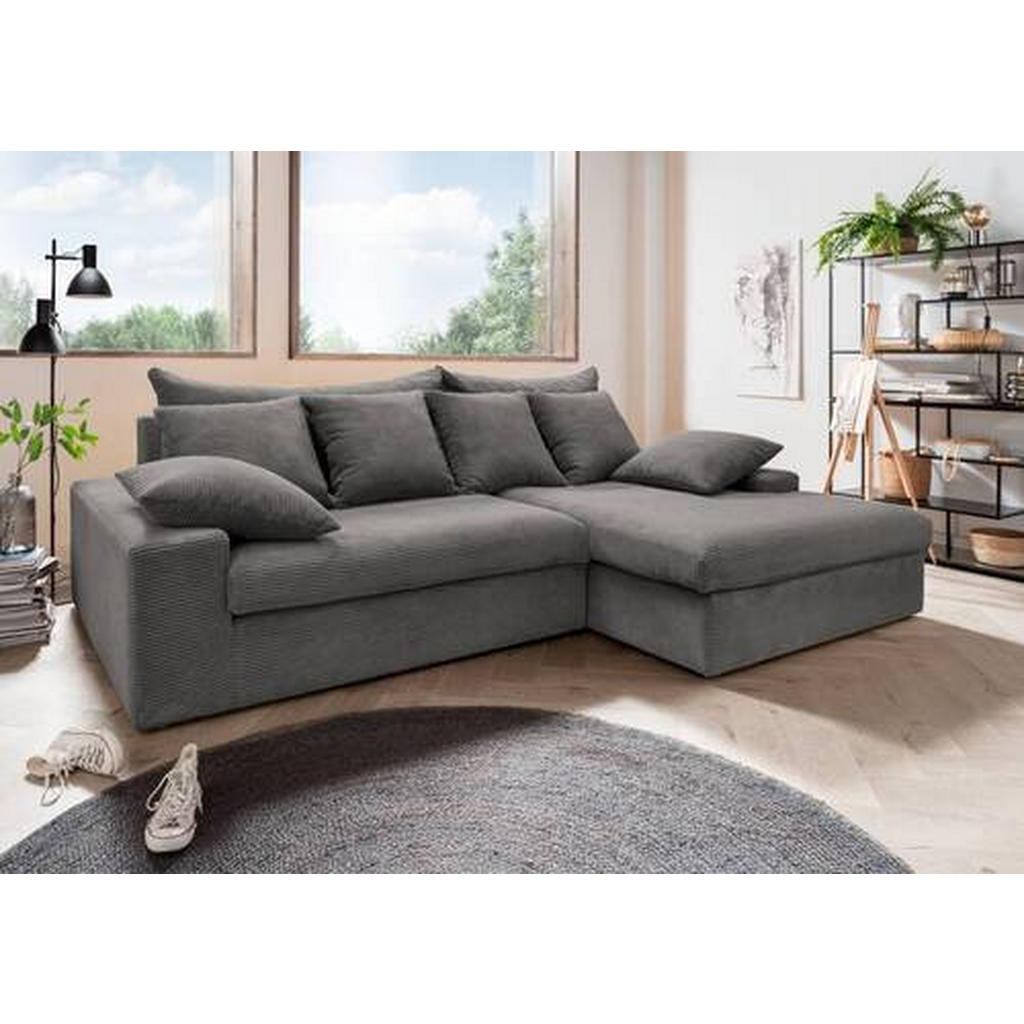 Thumbnail - Livetastic Ecksofa, Grau, Textil, 4-Sitzer, Füllung: Schaumstoff, L-Form, 278x200 cm, seitenverkehrt erhältlich, Rücken ...