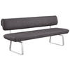 SITZBANK 200/88/68 cm Anthrazit, Edelstahlfarben  - Edelstahlfarben/Anthrazit, Design, Textil/Metall (200/88/68cm) - Venjakob