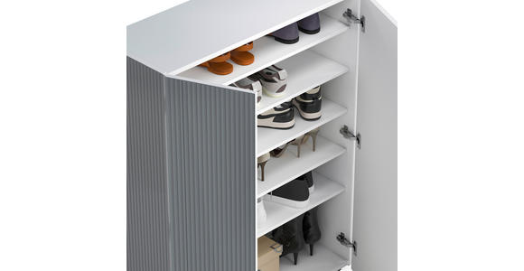 SCHUHSCHRANK in 87/113/34 cm - Schwarz/Weiß, Design, Glas/Holzwerkstoff (87/113/34cm) - Voleo
