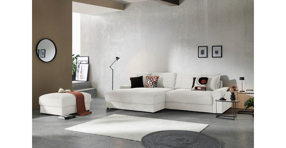 ECKSOFA in Cord Creme  - Creme/Schwarz, MODERN, Kunststoff/Textil (180/300cm) - Carryhome