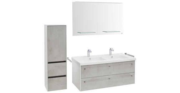 MIDISCHRANK 37/121/33 cm - Hellgrau, Design, Glas/Holzwerkstoff (37/121/33cm) - Dieter Knoll