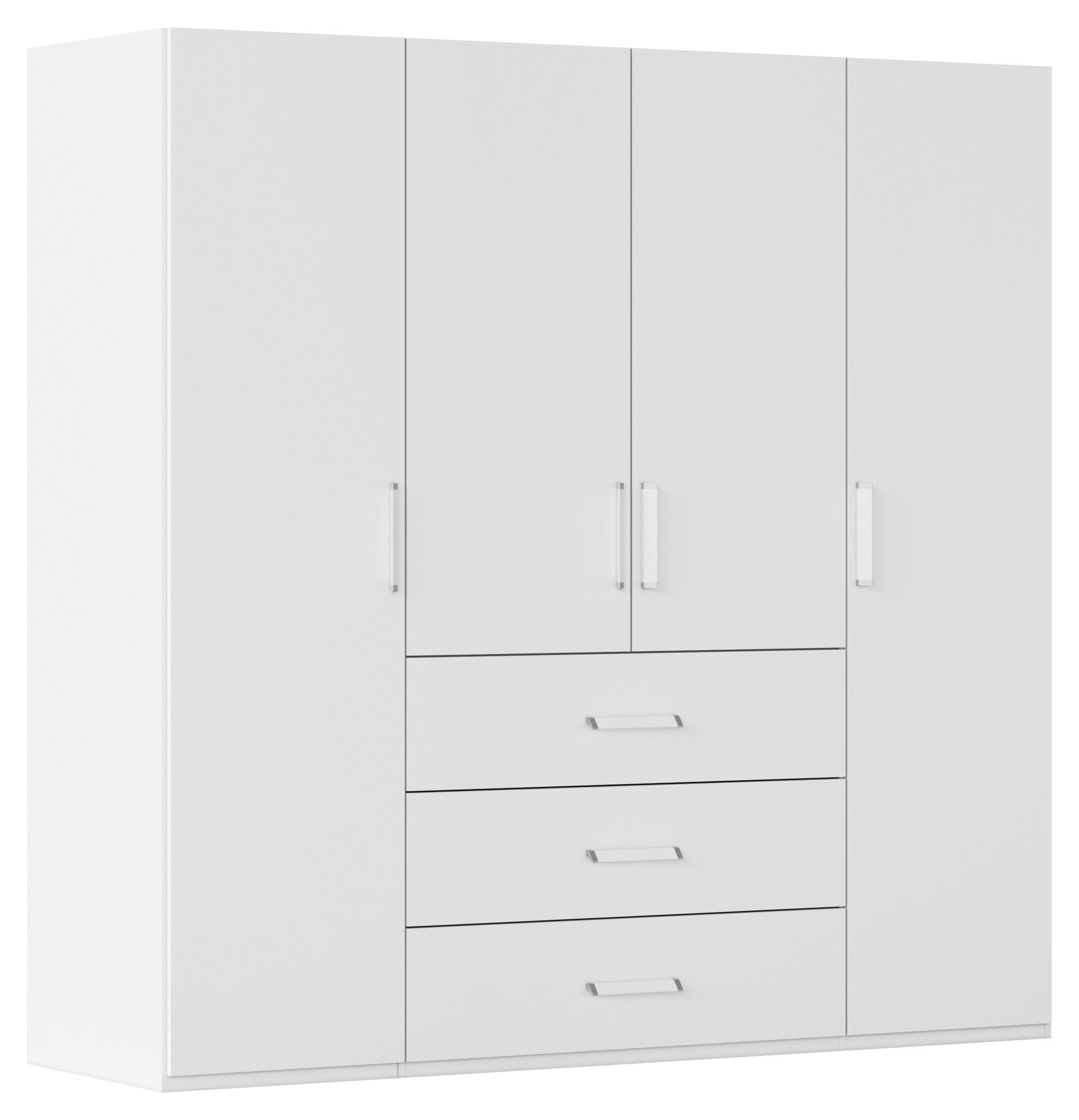 DREHTÜRENSCHRANK 201/197/60 cm,  in Weiß, 4 Tür(en)  - Weiß, Design, Holzwerkstoff/Kunststoff (201/197/60cm) - Novel