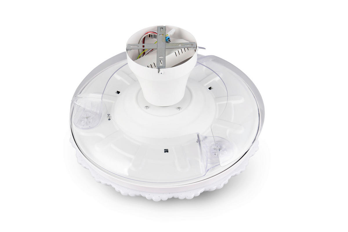 DECKENVENTILATOR - Klar/Weiß, Design, Kunststoff/Metall (106/3.5cm)